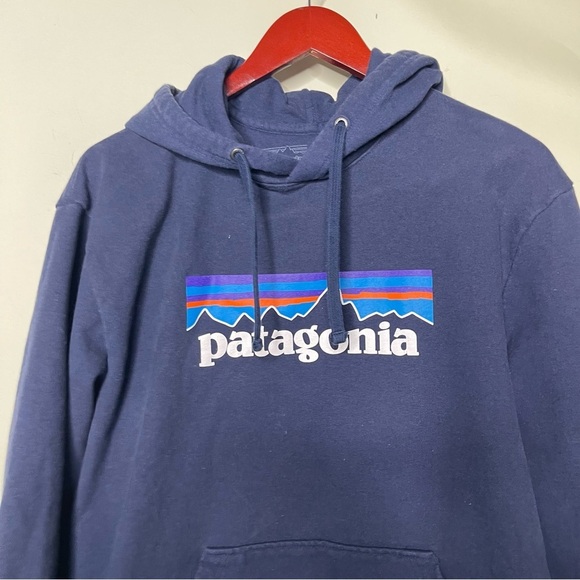 Patagonia Men Navy logo-print hoodie sz L - Picture 4 of 4
